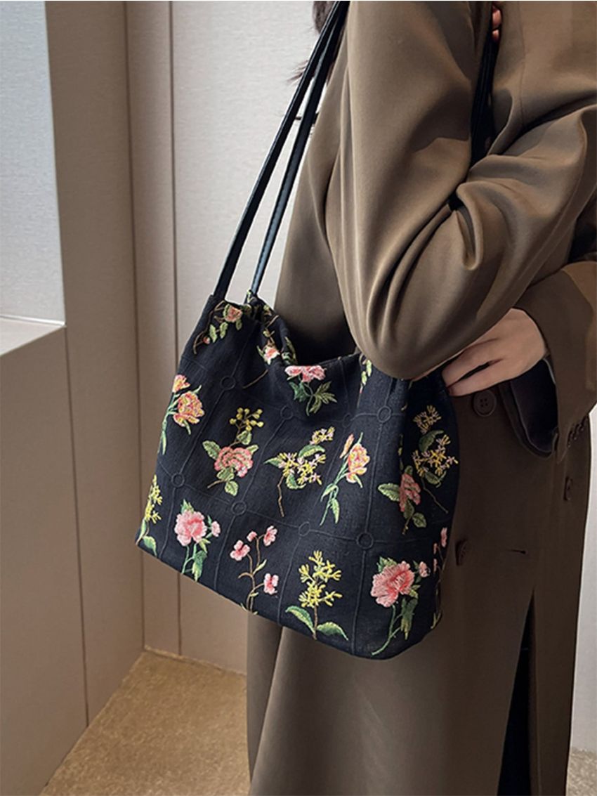 Floral Pattern Hobo Bag