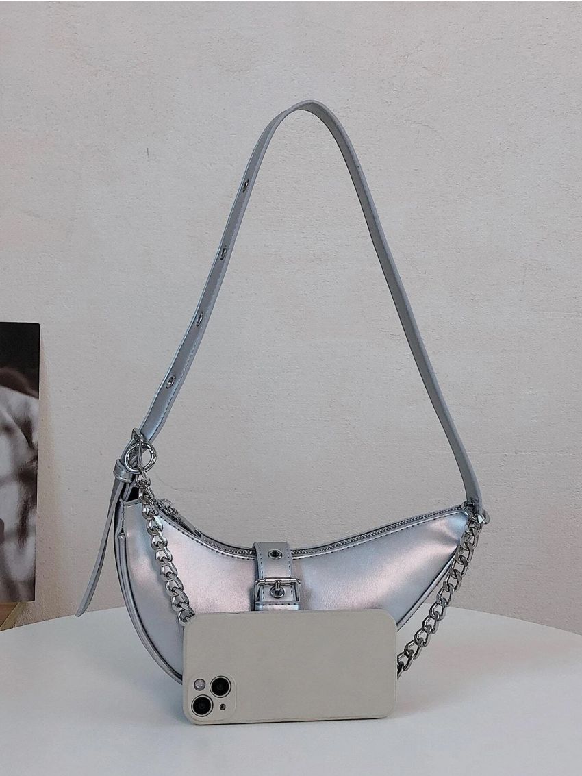 Metallic Buckle Decor Novelty Bag