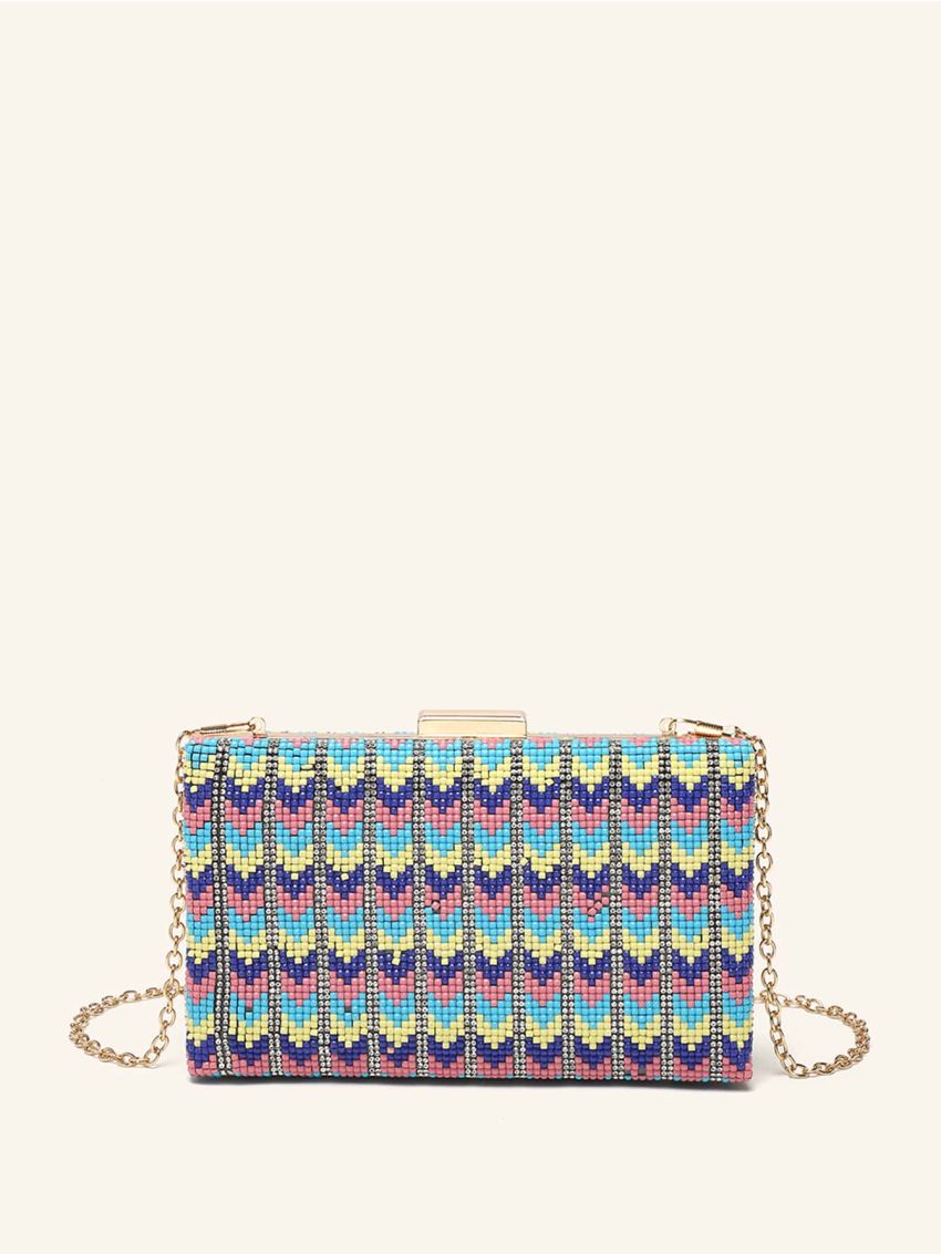 Mini Colorblock Chain Box Bag