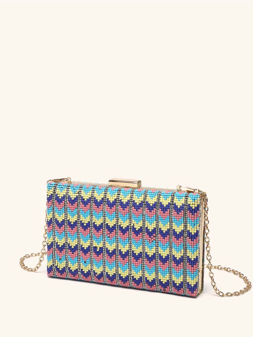 Mini Colorblock Chain Box Bag