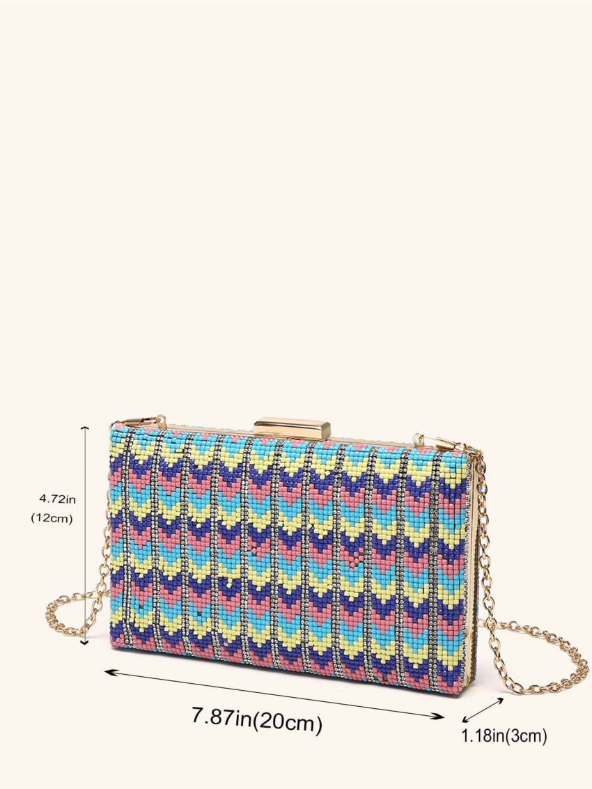 Mini Colorblock Chain Box Bag