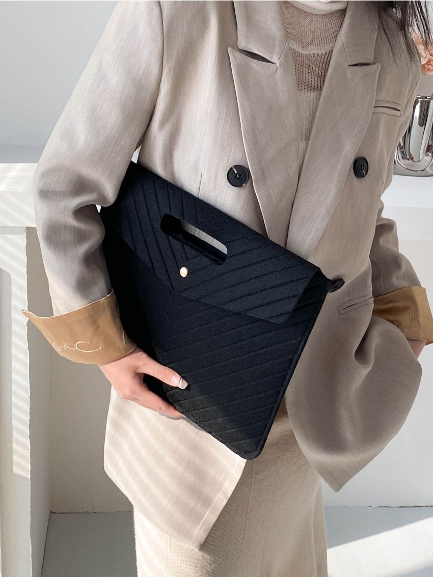 Chevron Quilted Square Bag