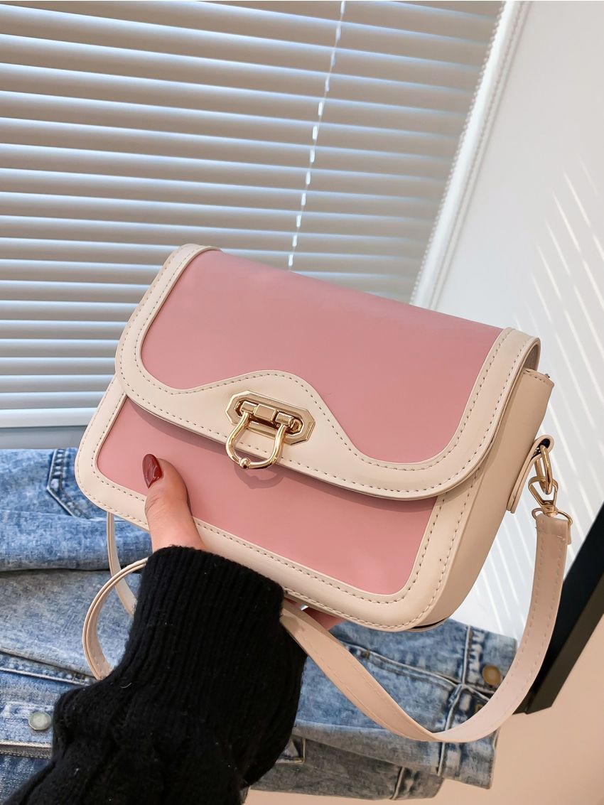 Mini Two Tone Flap Square Bag