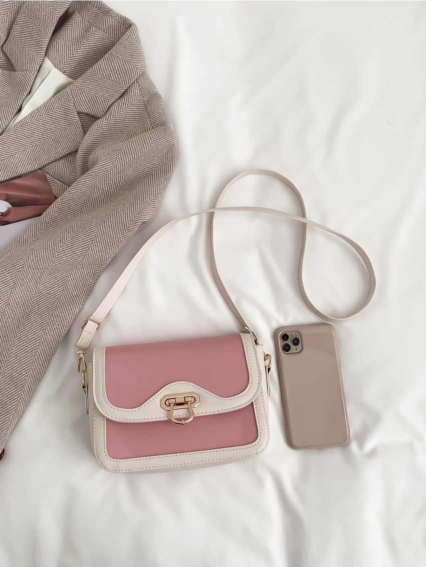 Mini Two Tone Flap Square Bag