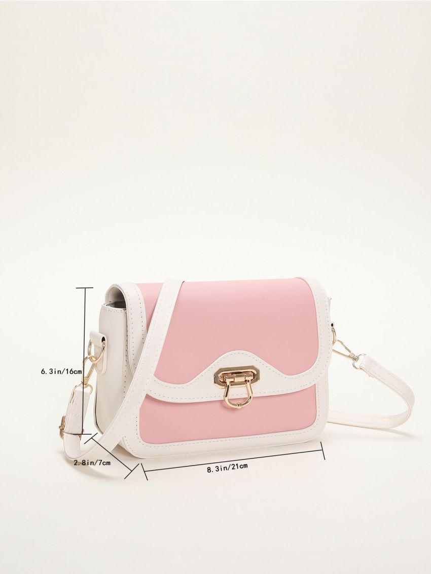Mini Two Tone Flap Square Bag