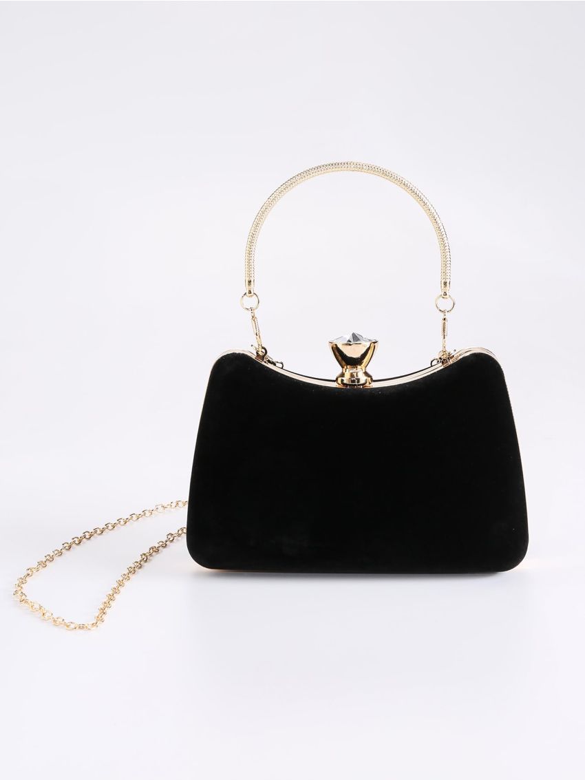 Mini Rhinestone Decor Chain Box Bag