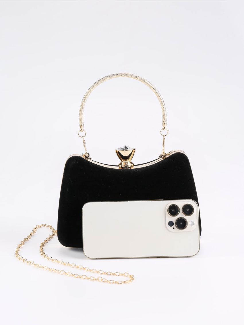 Mini Rhinestone Decor Chain Box Bag