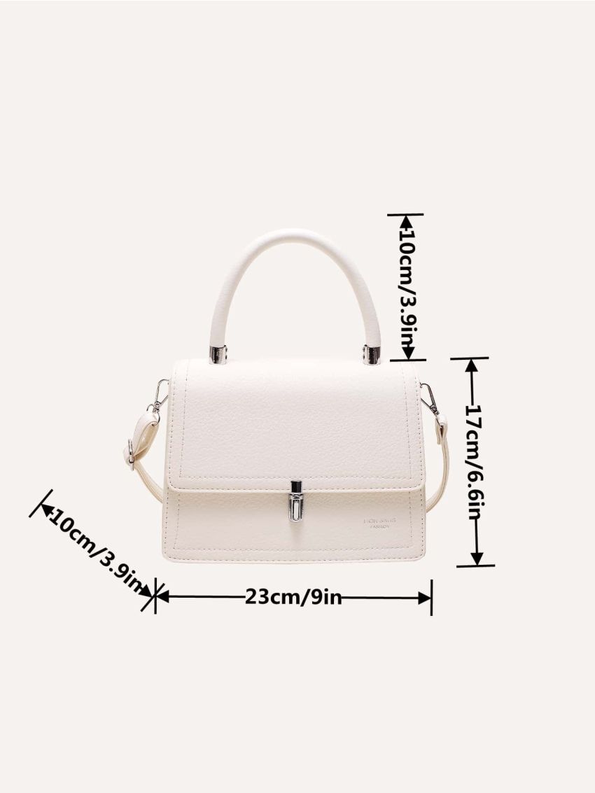 Letter Graphic Flap Square Bag