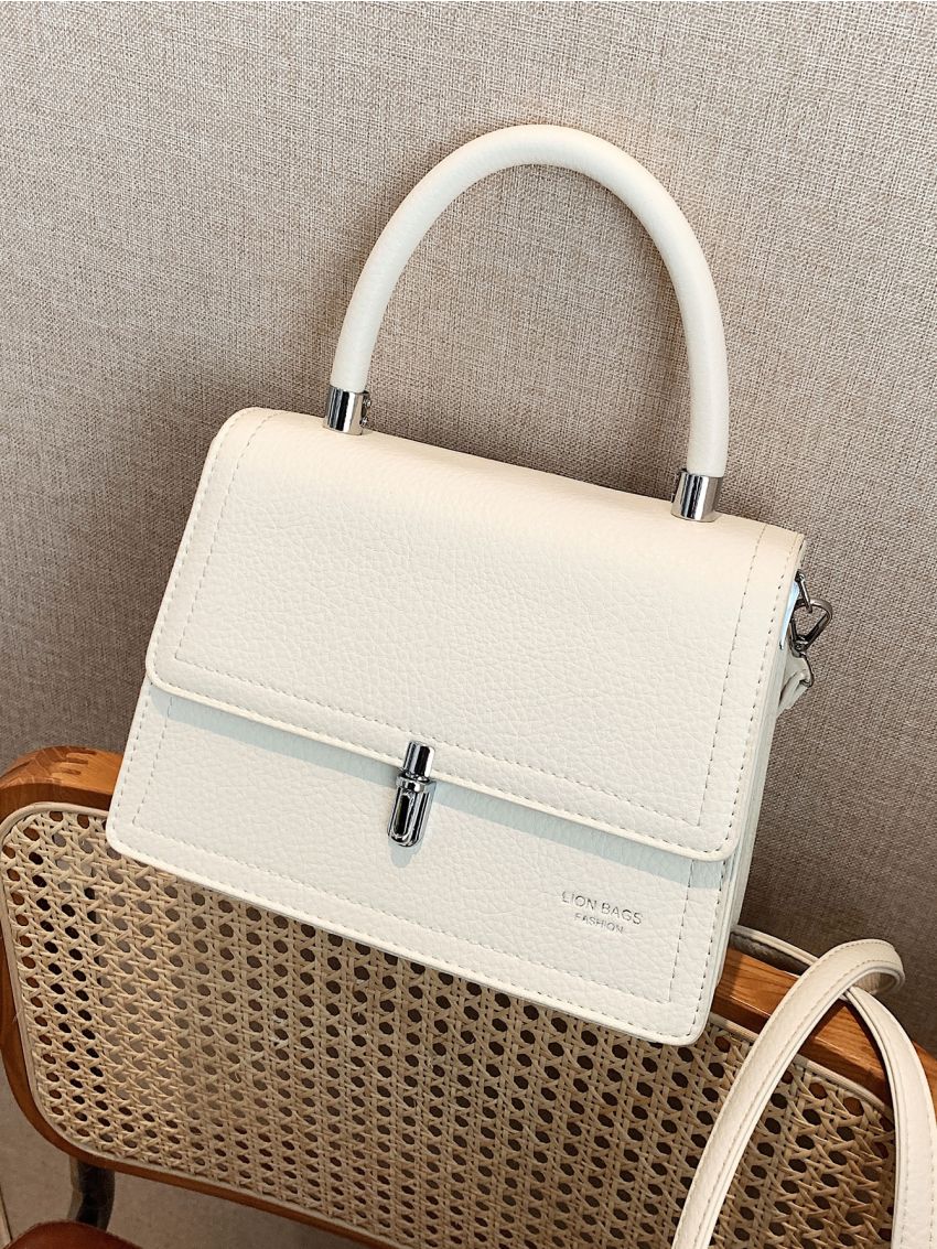 Letter Graphic Flap Square Bag