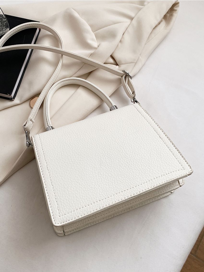 Letter Graphic Flap Square Bag