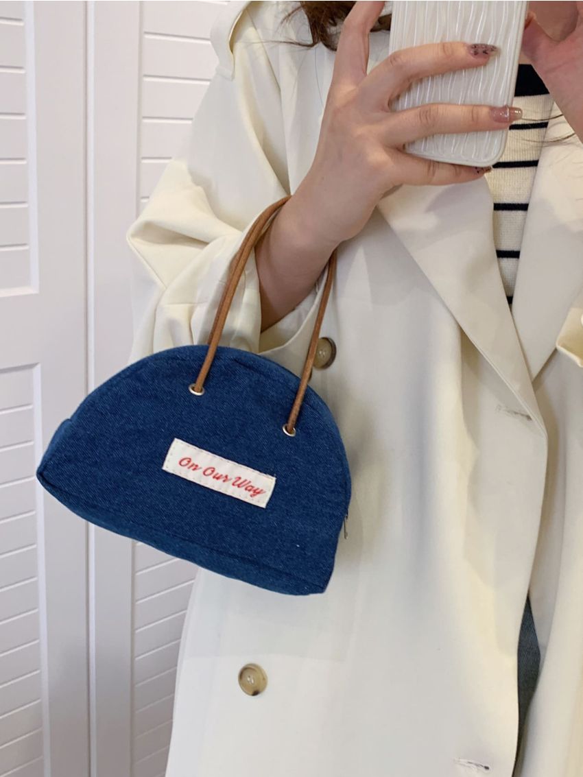 Mini Letter Patch Decor Dome Bag