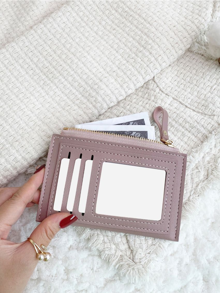 Letter Embossed Two Tone Card Holder