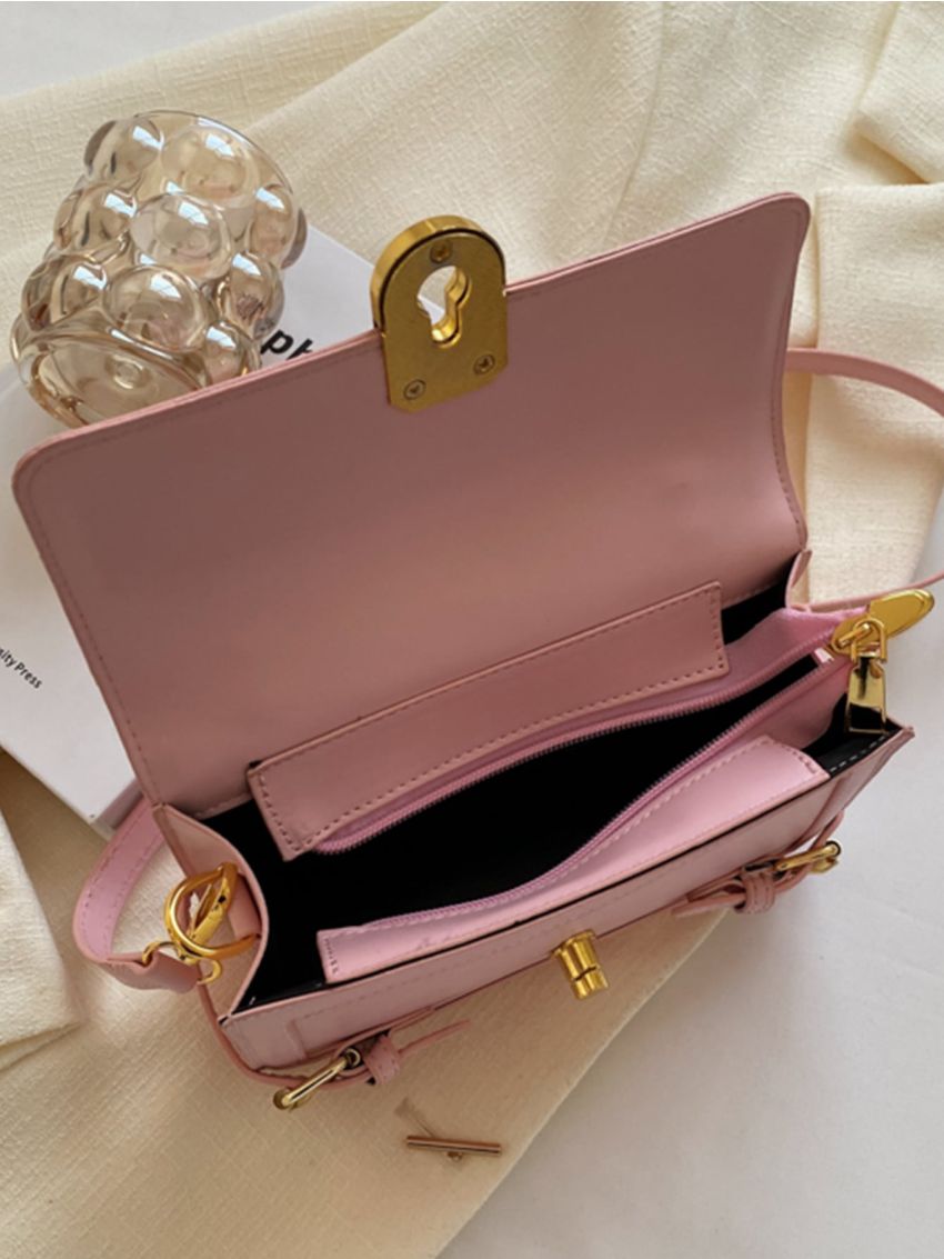 Mini Buckle Decor Flap Square Bag