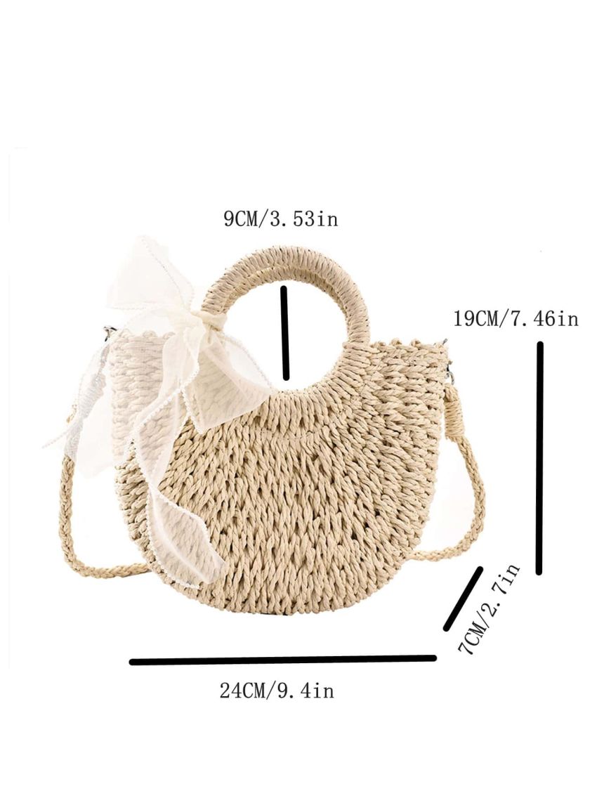 Twilly Scarf Decor Straw Bag