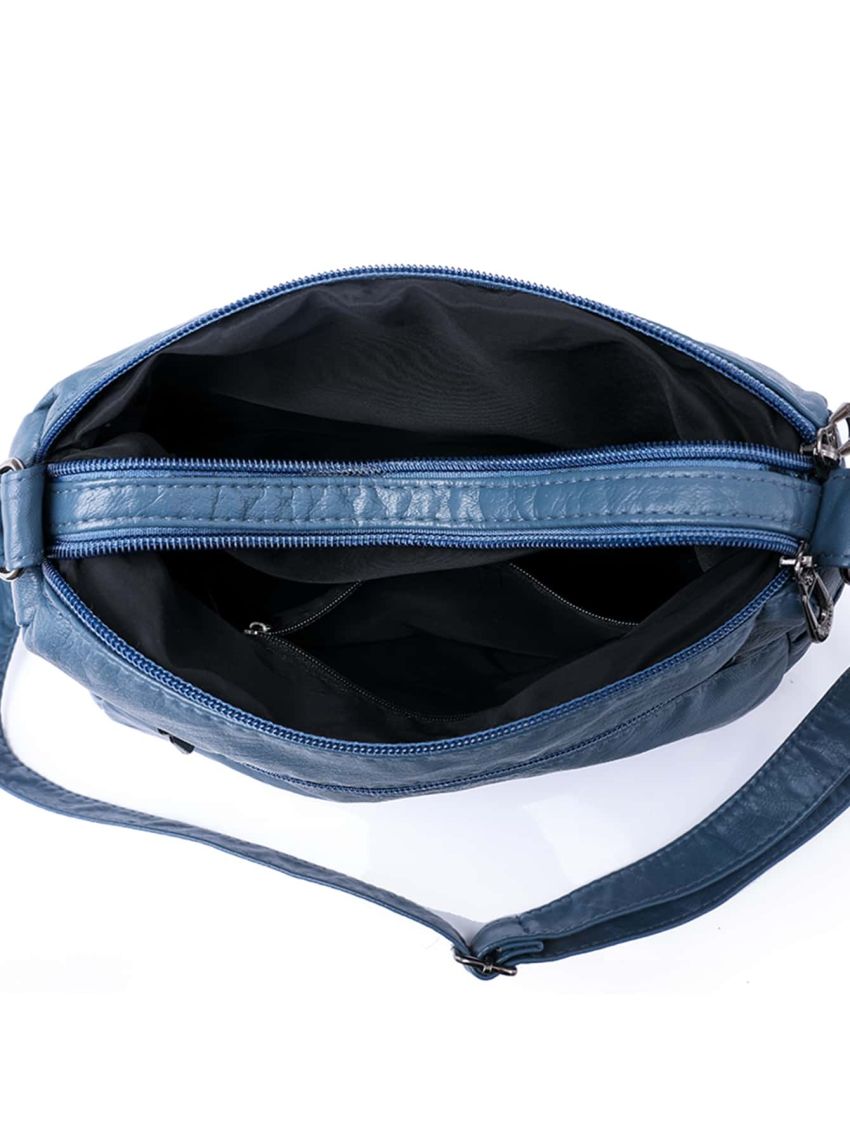 Multi Zipper Adjustable Strap Hobo Bag