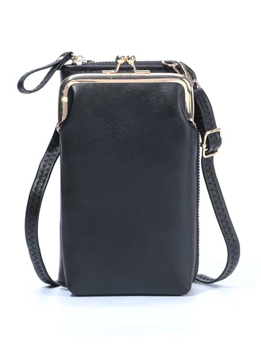 Minimalist Phone Wallet Kiss Lock Adjustable Strap