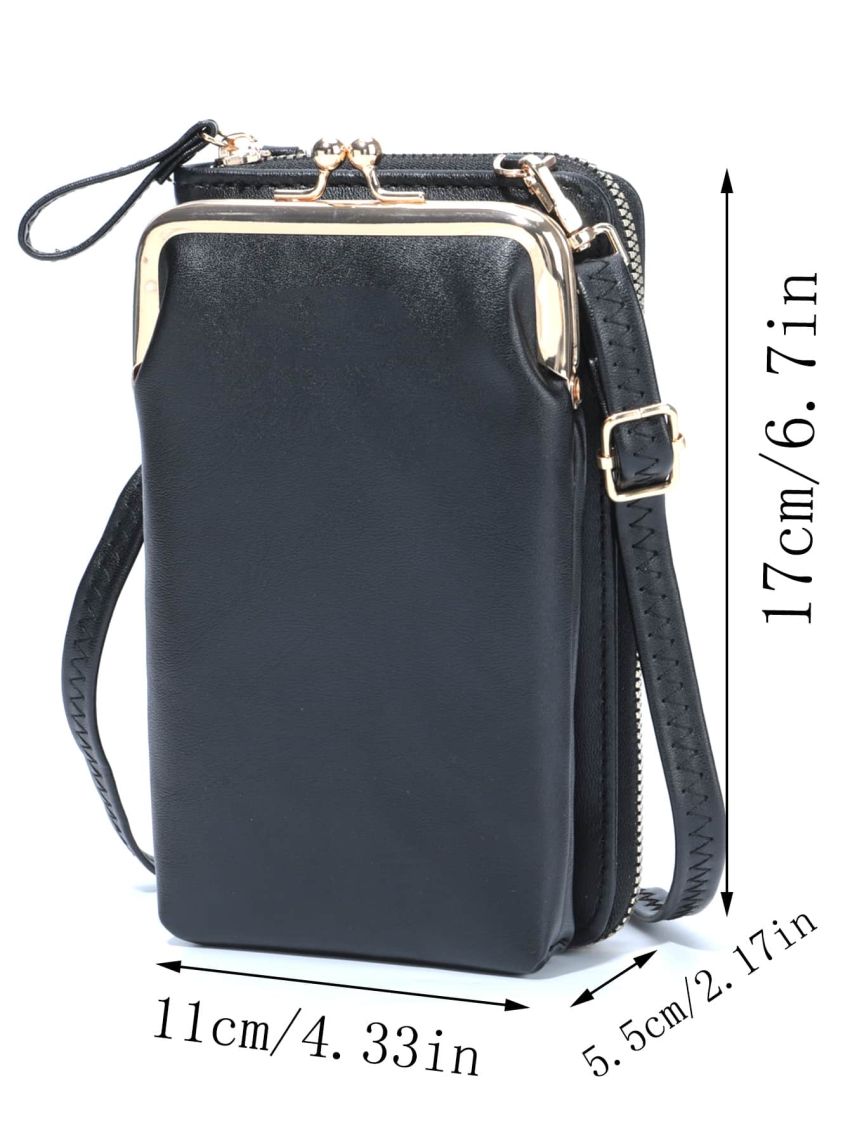 Minimalist Phone Wallet Kiss Lock Adjustable Strap