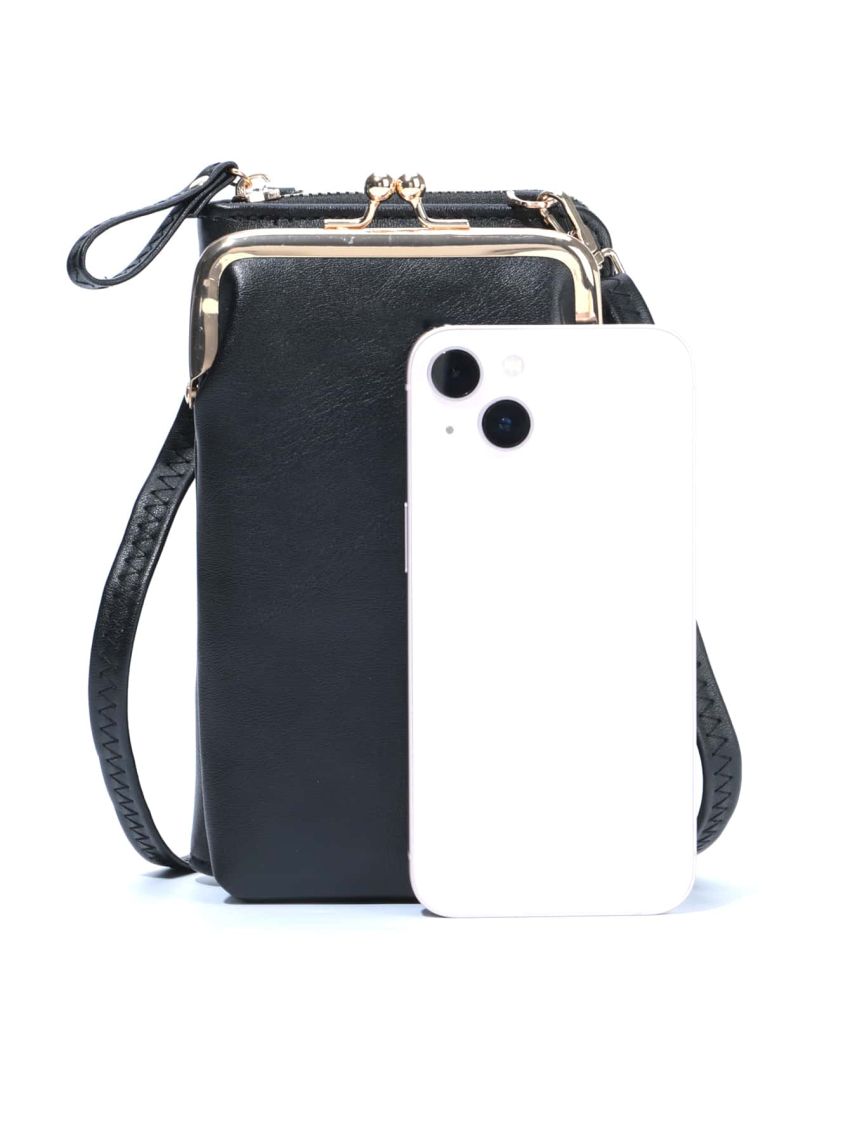 Minimalist Phone Wallet Kiss Lock Adjustable Strap