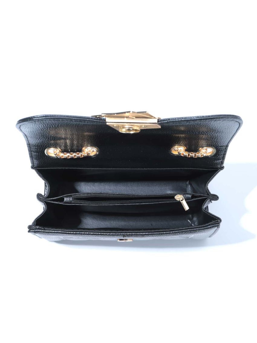 Stitch Detail Flap Chain Square Bag