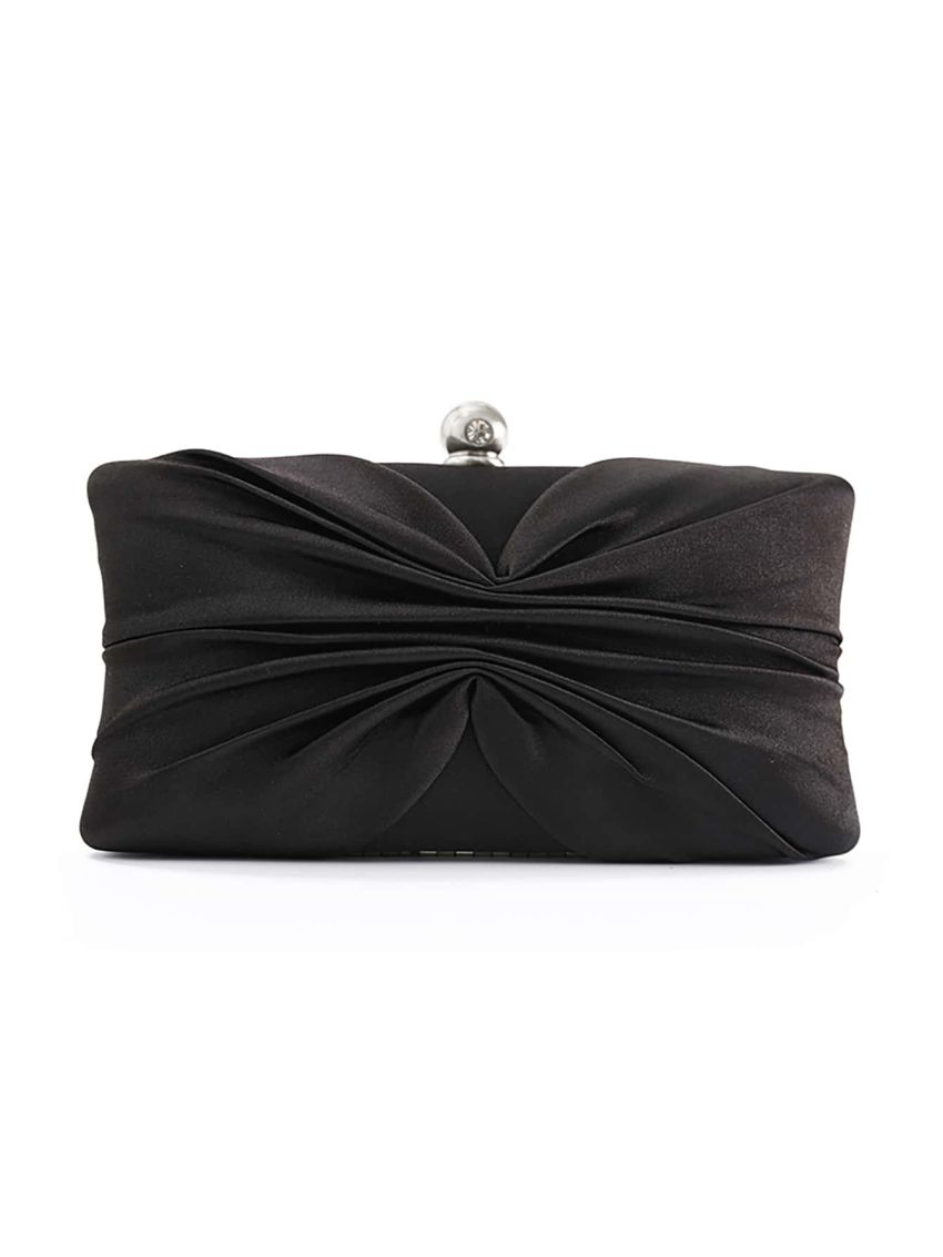 Mini Rhinestone Decor Ruched Detail Chain Box Bag