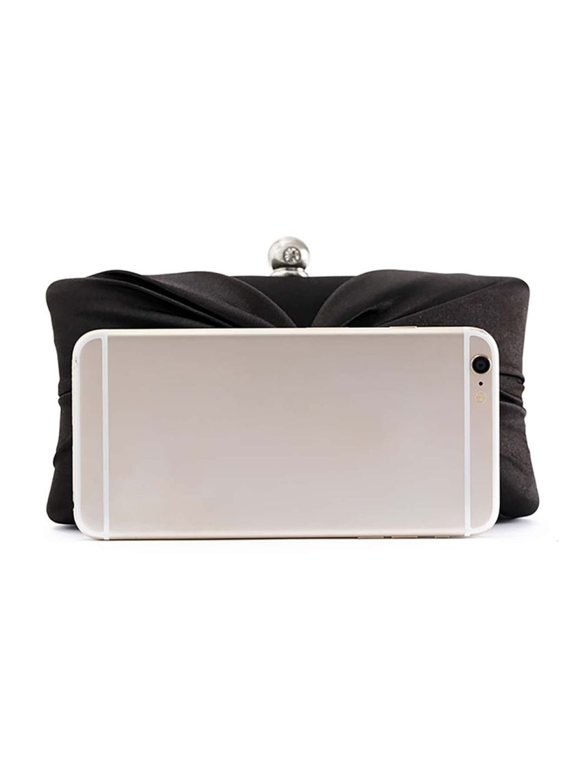Mini Rhinestone Decor Ruched Detail Chain Box Bag