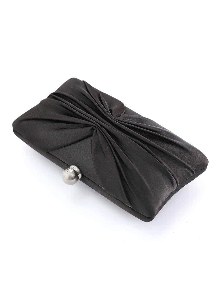 Mini Rhinestone Decor Ruched Detail Chain Box Bag