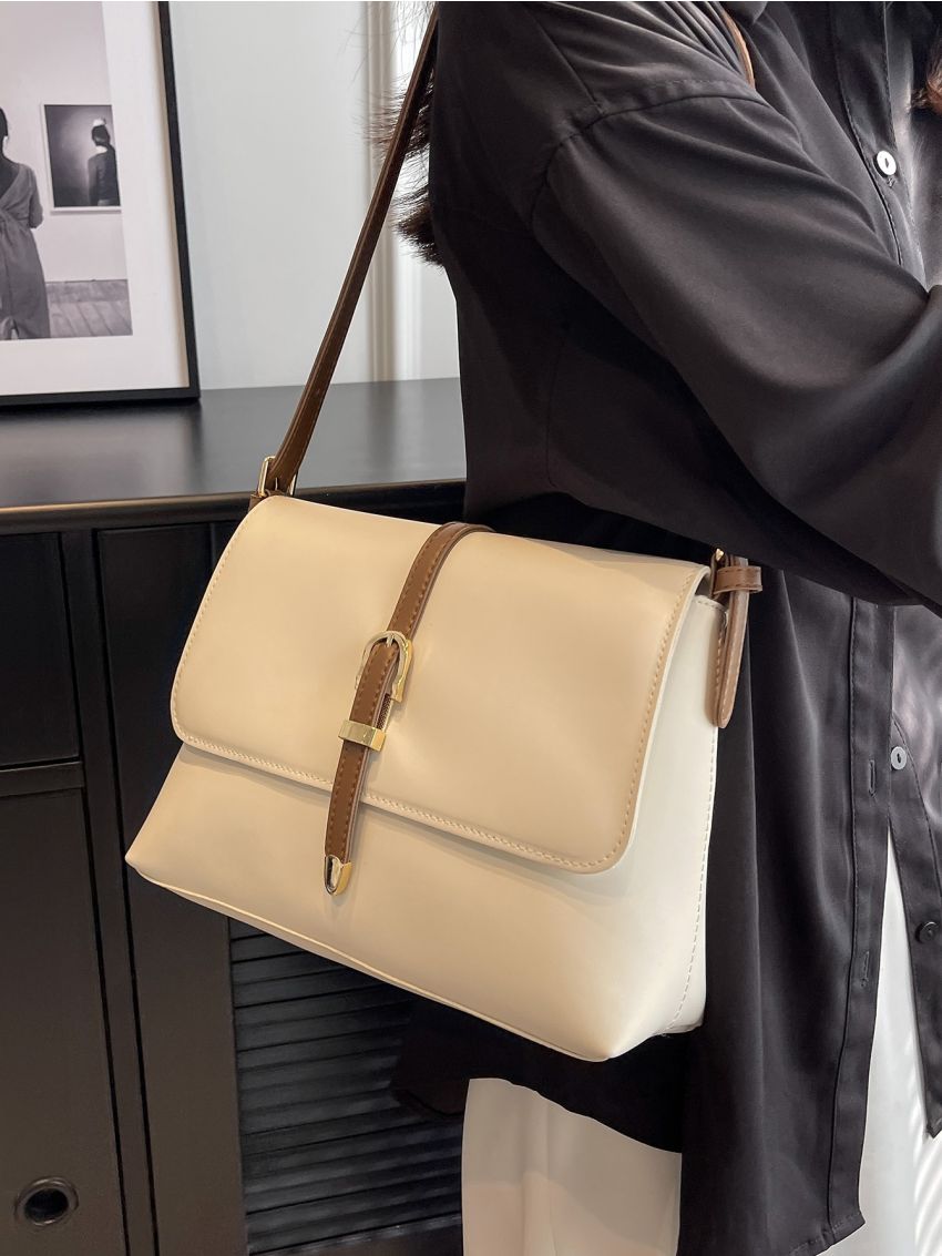 Buckle Decor Flap Square Bag