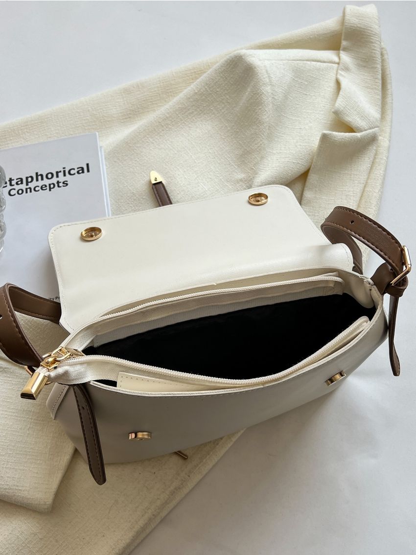 Buckle Decor Flap Square Bag