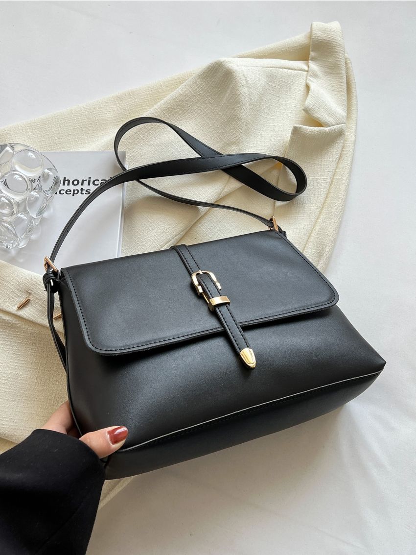 Buckle Decor Flap Square Bag