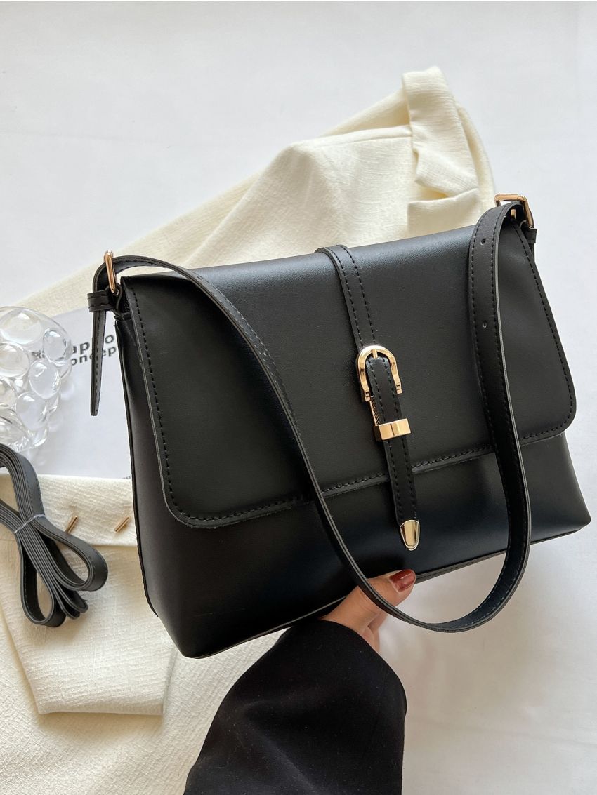 Buckle Decor Flap Square Bag