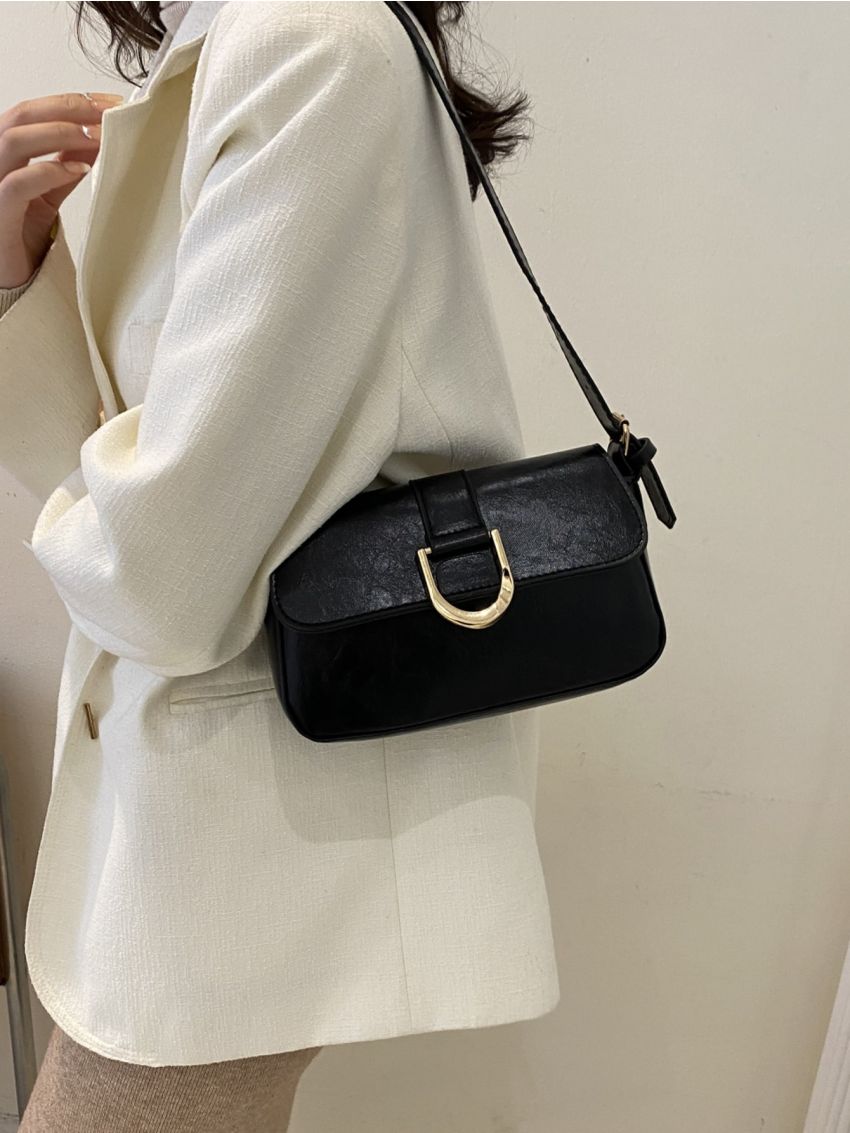 Metal Decor Flap Square Bag