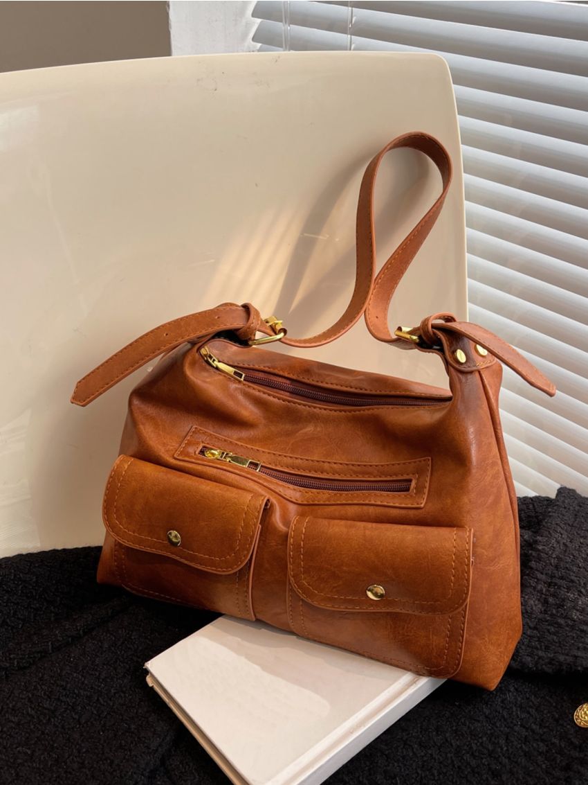 Pocket Front Hobo Bag