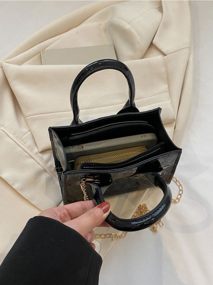 Mini Geometric Embossed Square Bag