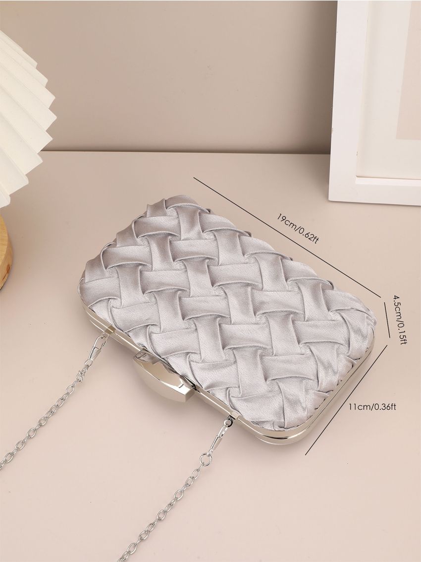 Mini Metallic Braided Detail Chain Box Bag