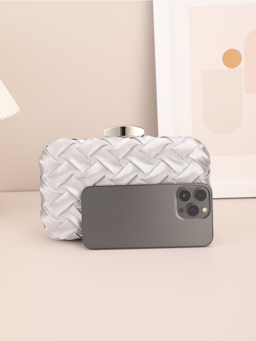 Mini Metallic Braided Detail Chain Box Bag