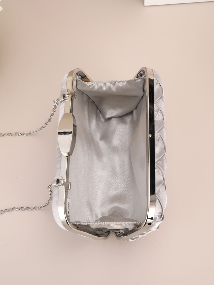 Mini Metallic Braided Detail Chain Box Bag