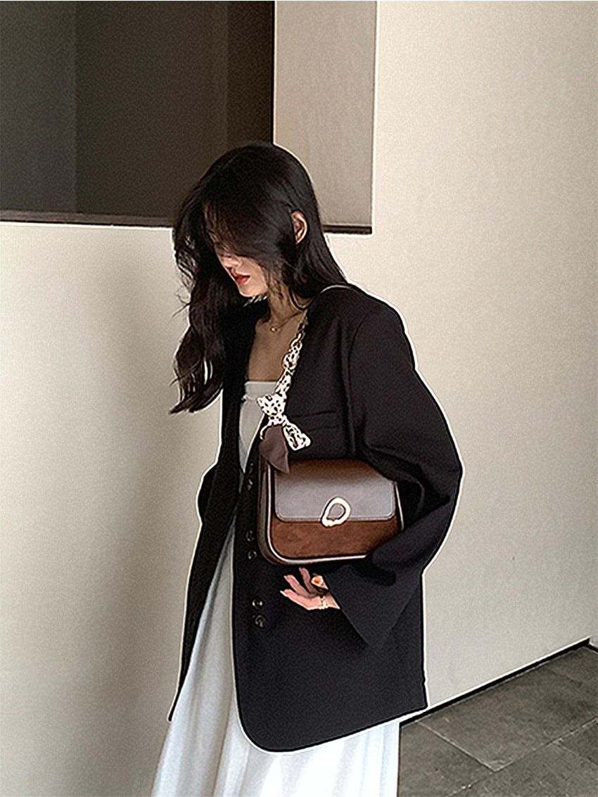 Mini Metal Decor Flap Square Bag