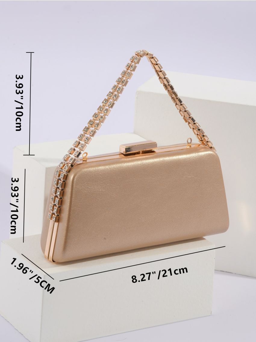 Rhinestone Decor Box Bag