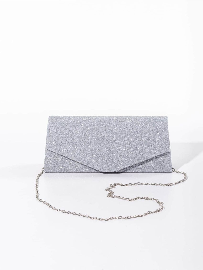Glitter Flap Chain Square Bag