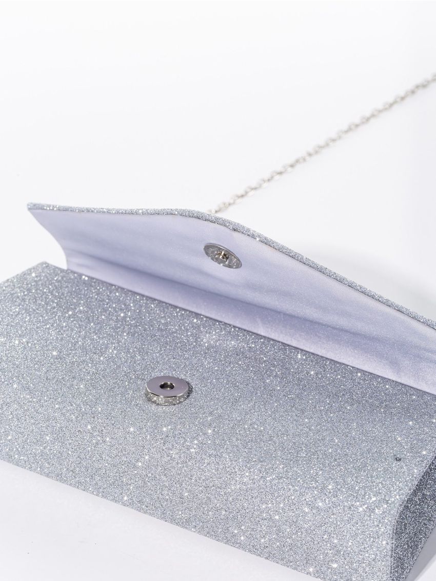 Glitter Flap Chain Square Bag