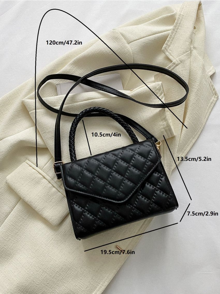 Mini Argyle Quilted Flap Square Bag