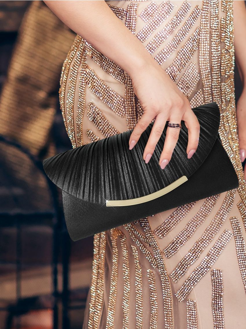 Glitter Metal Decor Flap Envelope Bag