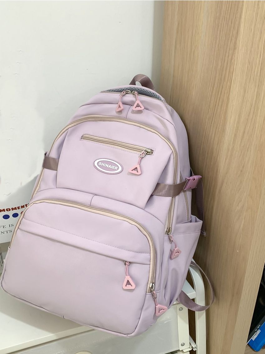 Letter Patch Decor Classic Backpack