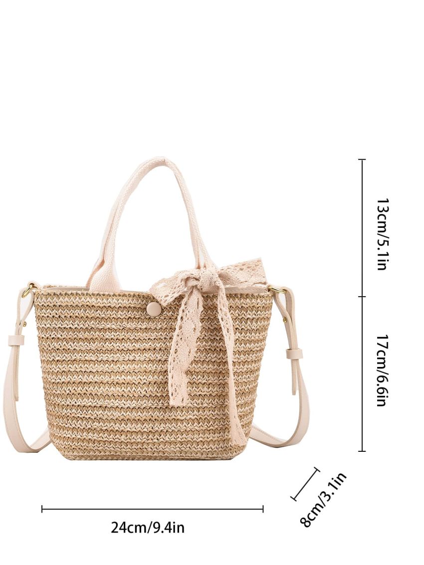 Twilly Scarf Decor Straw Bag