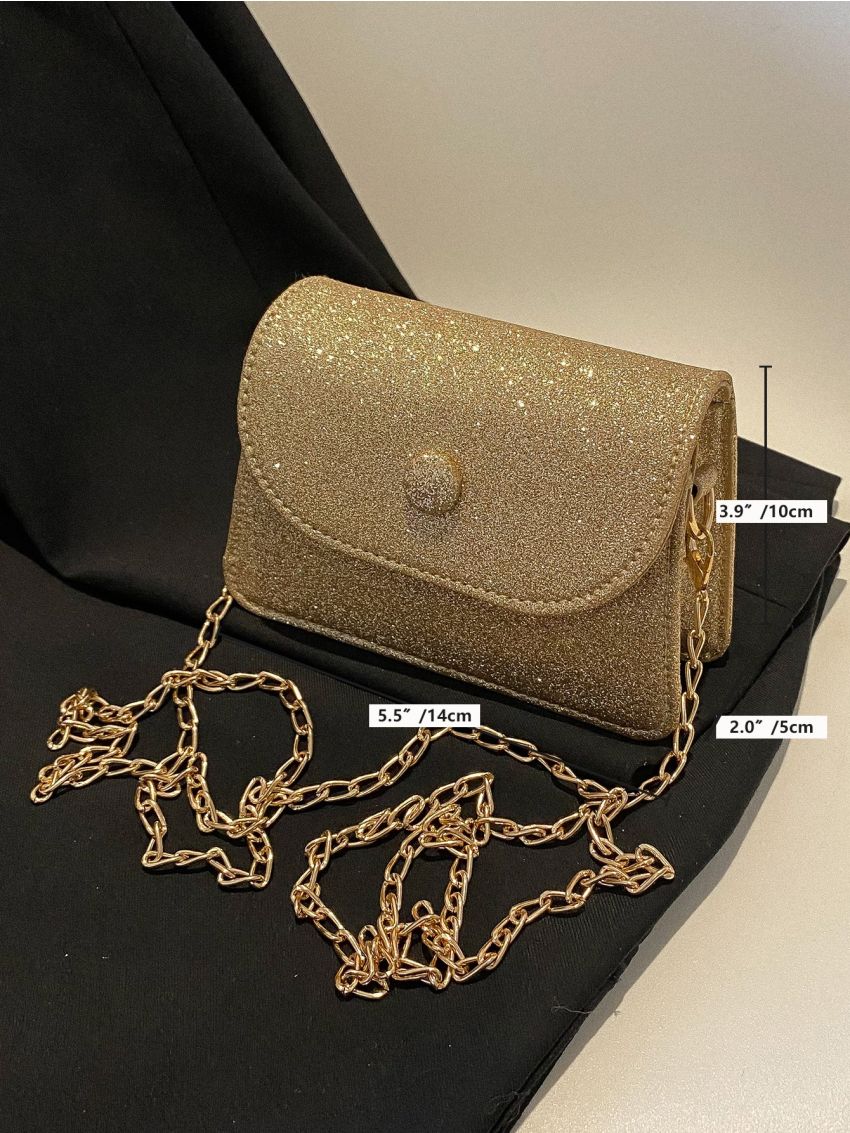 Mini Glitter Flap Square Bag