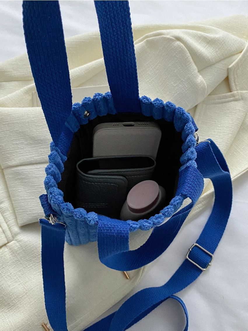 Minimalist Square Bag Mini Double Handle Corduroy For School