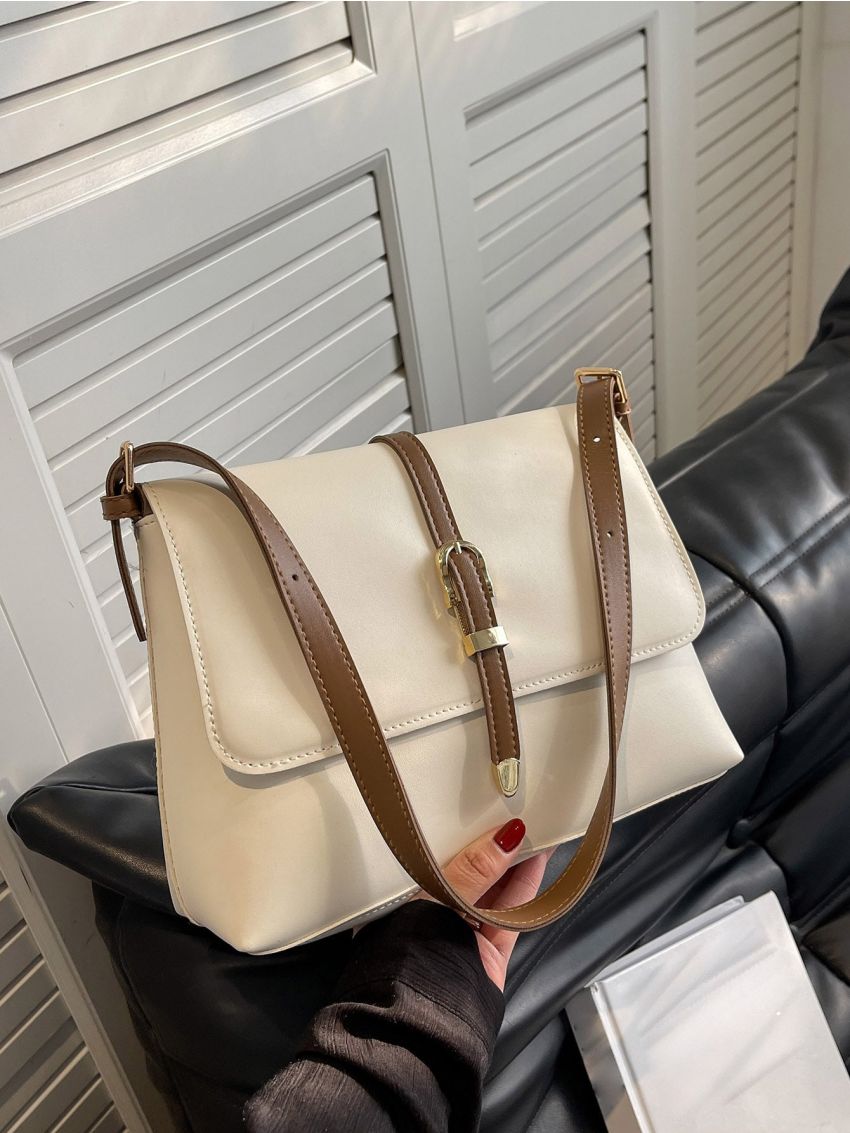 Buckle Decor Flap Square Bag