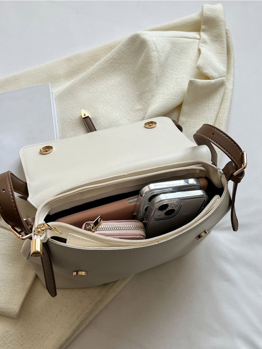 Buckle Decor Flap Square Bag