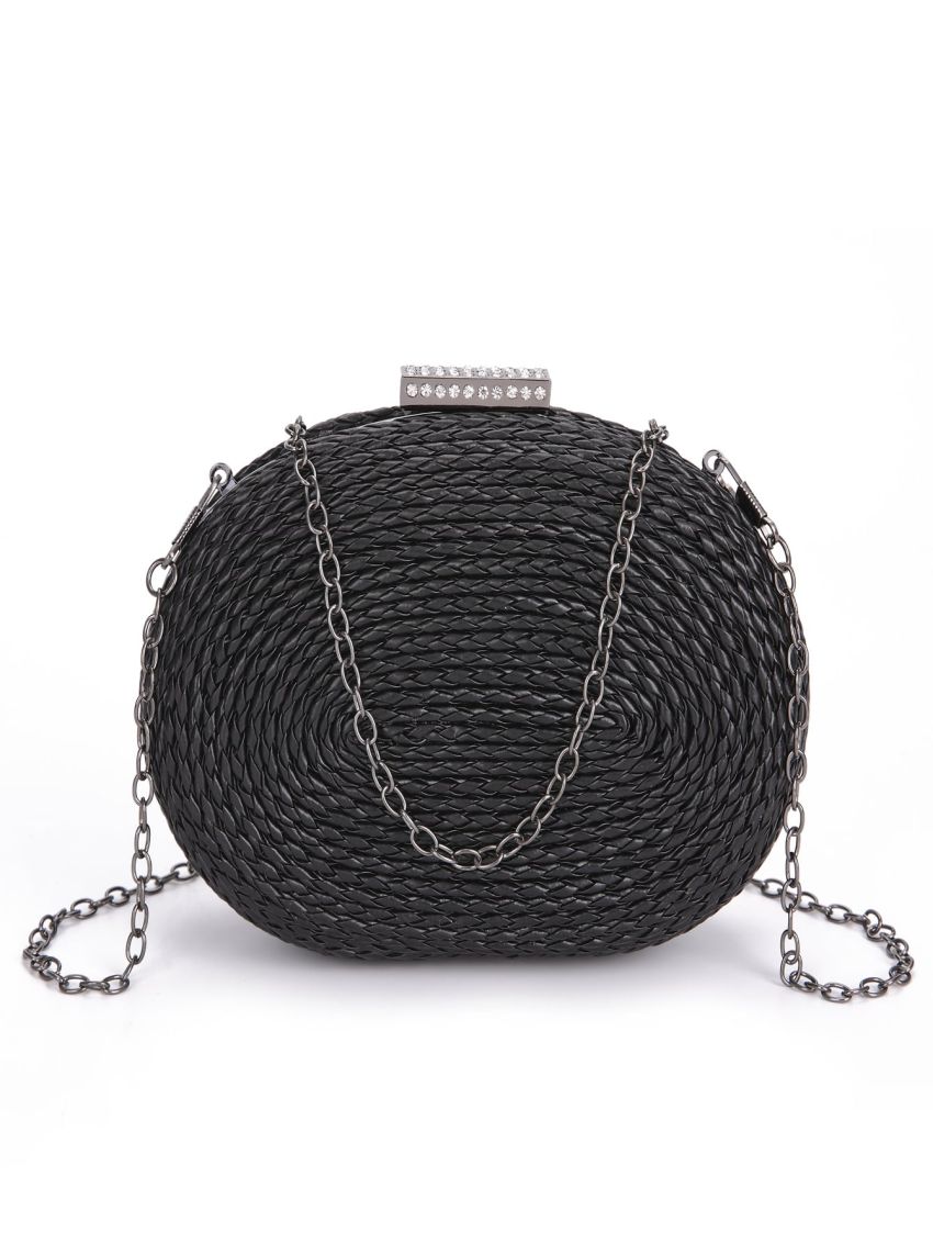 Mini Rhinestone Decor Chain Box Bag