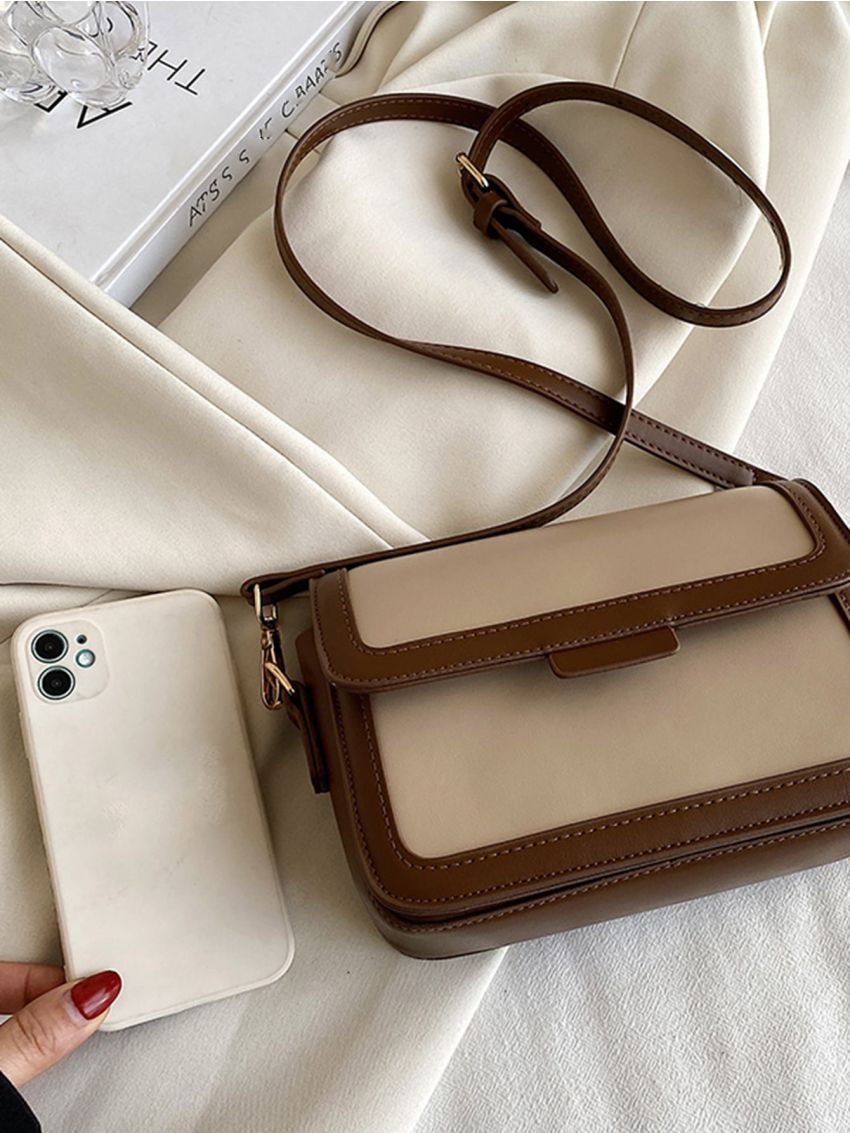 Mini Two Tone Flap Square Bag